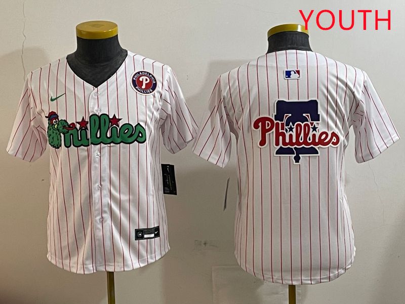 Youth Philadelphia Phillies Blank White three generations Joint Name Nike 2025 MLB Jersey style 7